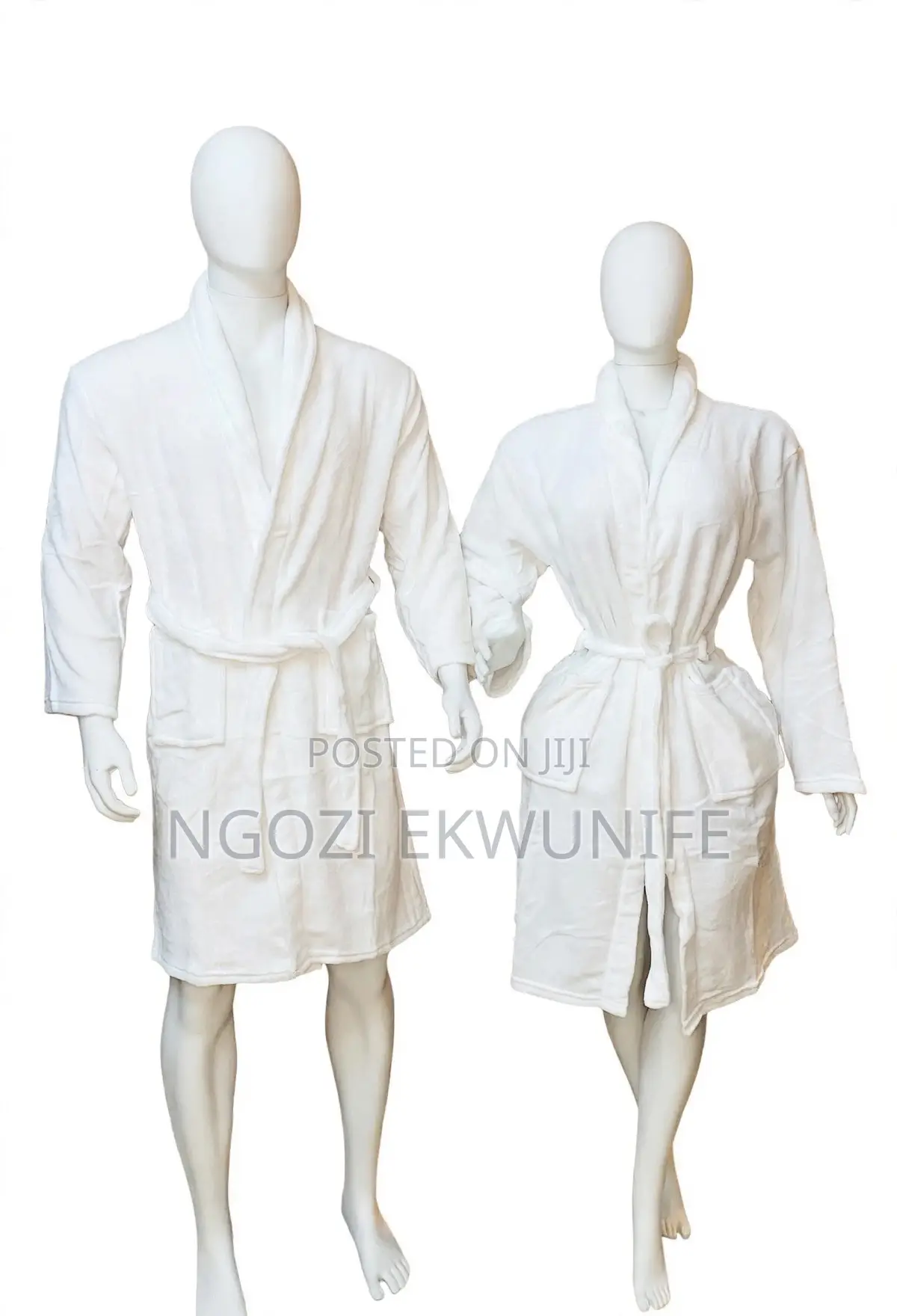 White Bathrobe Set- Soft Cotton