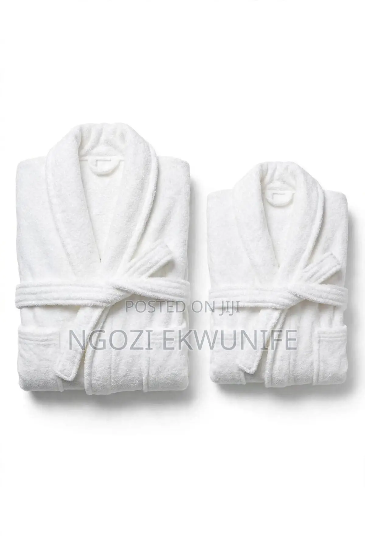 White Bathrobe Set- Soft Cotton