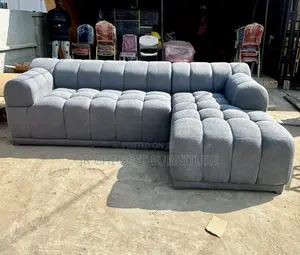 Uniquely Made Upholstery L-Shaped Fabric Sofa