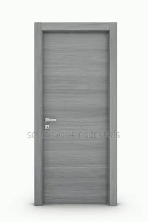 Solid Dark Grey Door With (3) Black Chrome & Vertical Frosted Glass