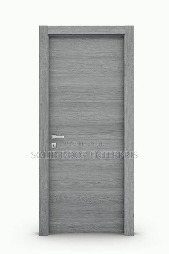 Solid Dark Grey Door With (3) Black Chrome & Vertical Frosted Glass
