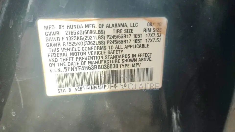 Honda Pilot 2011 Black