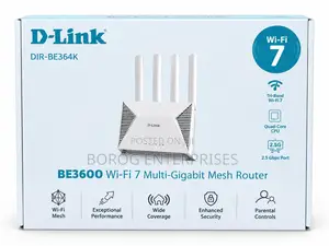 D-Link Be3600 Wi-Fi 7 Multi-Gigabit Mesh Router-Dir-Be364k