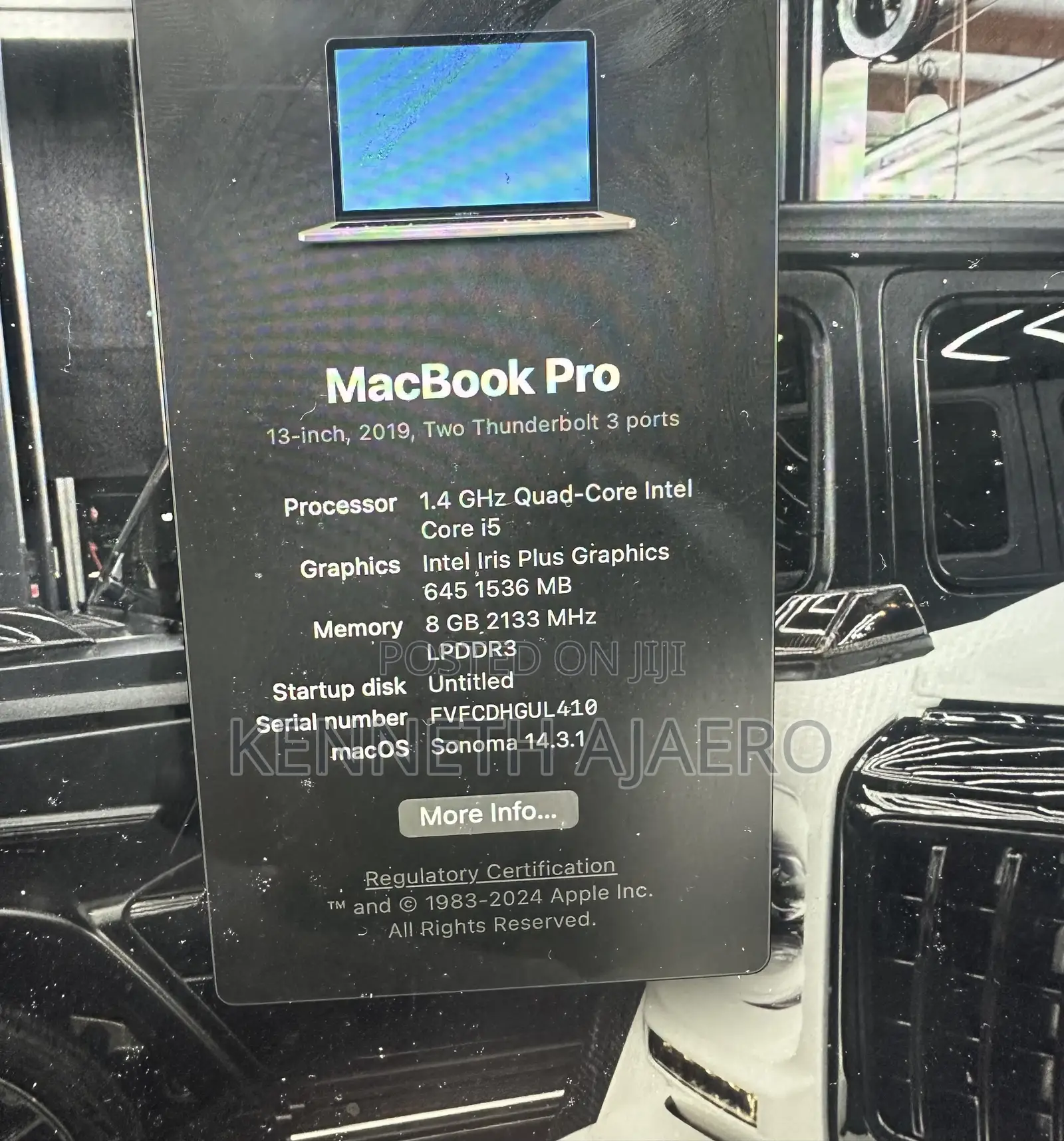 Laptop Apple MacBook Pro 2019 8GB Intel Core i5 SSD 256GB