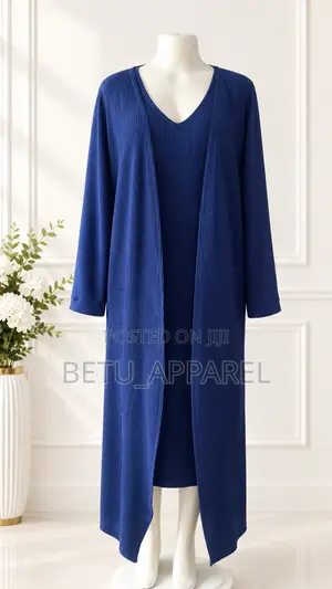 Navy Pleated Elegance Set