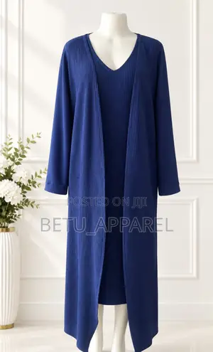 Navy Pleated Elegance Set