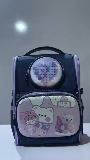 Durable and Cute Purple Kids School Bag