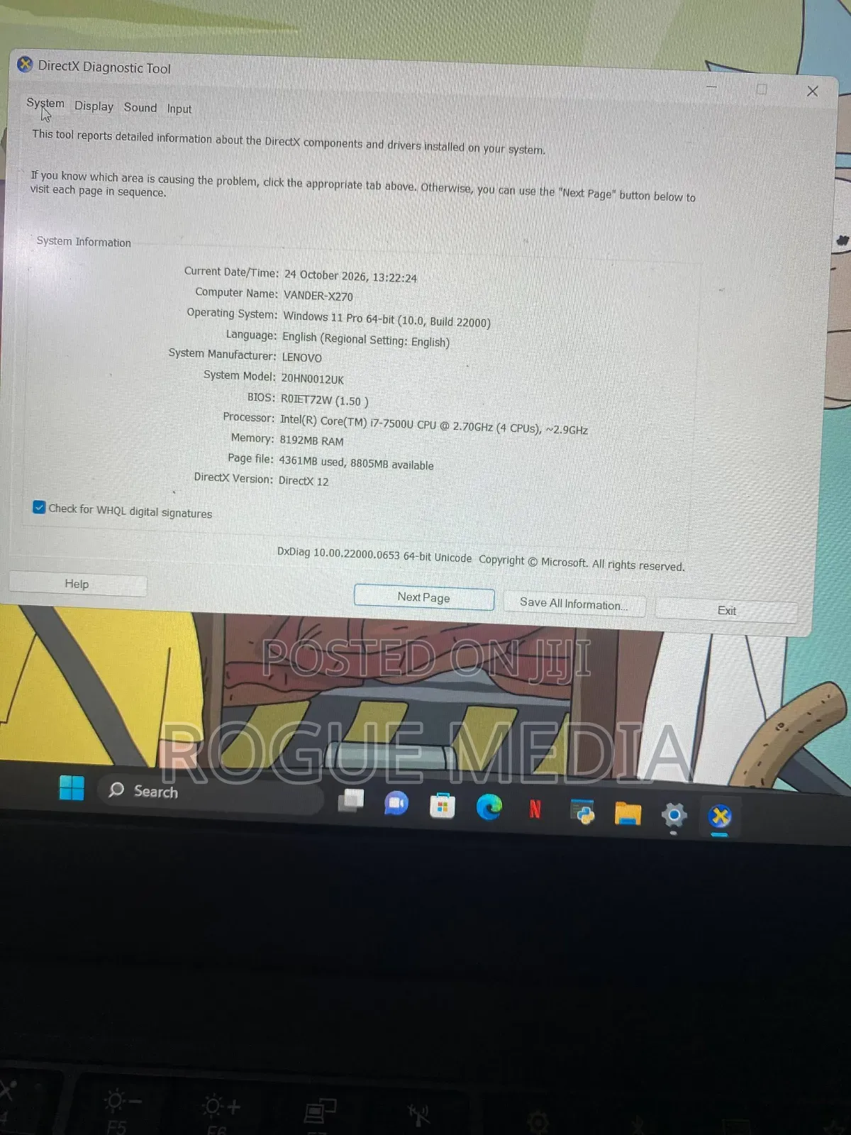 Laptop Lenovo ThinkPad X270 8GB Intel Core i7 HDD 256GB