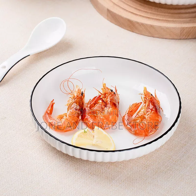 10pcs Sets Ceramic Flat Plate - 6inches