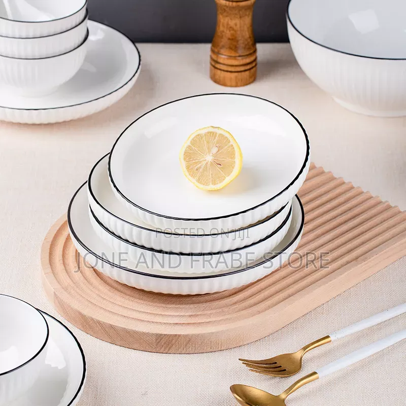 10pcs Sets Ceramic Flat Plate - 6inches