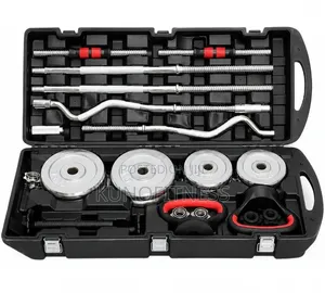 55kg Adjustable Dumbbell, Kettlebell, Ez Bar, and Barbell Weight Set