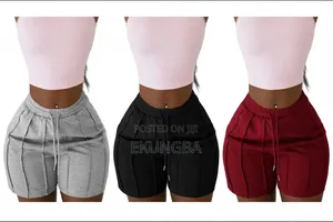 Women's High Waist Pleated Baddie Shorts With Drawstring