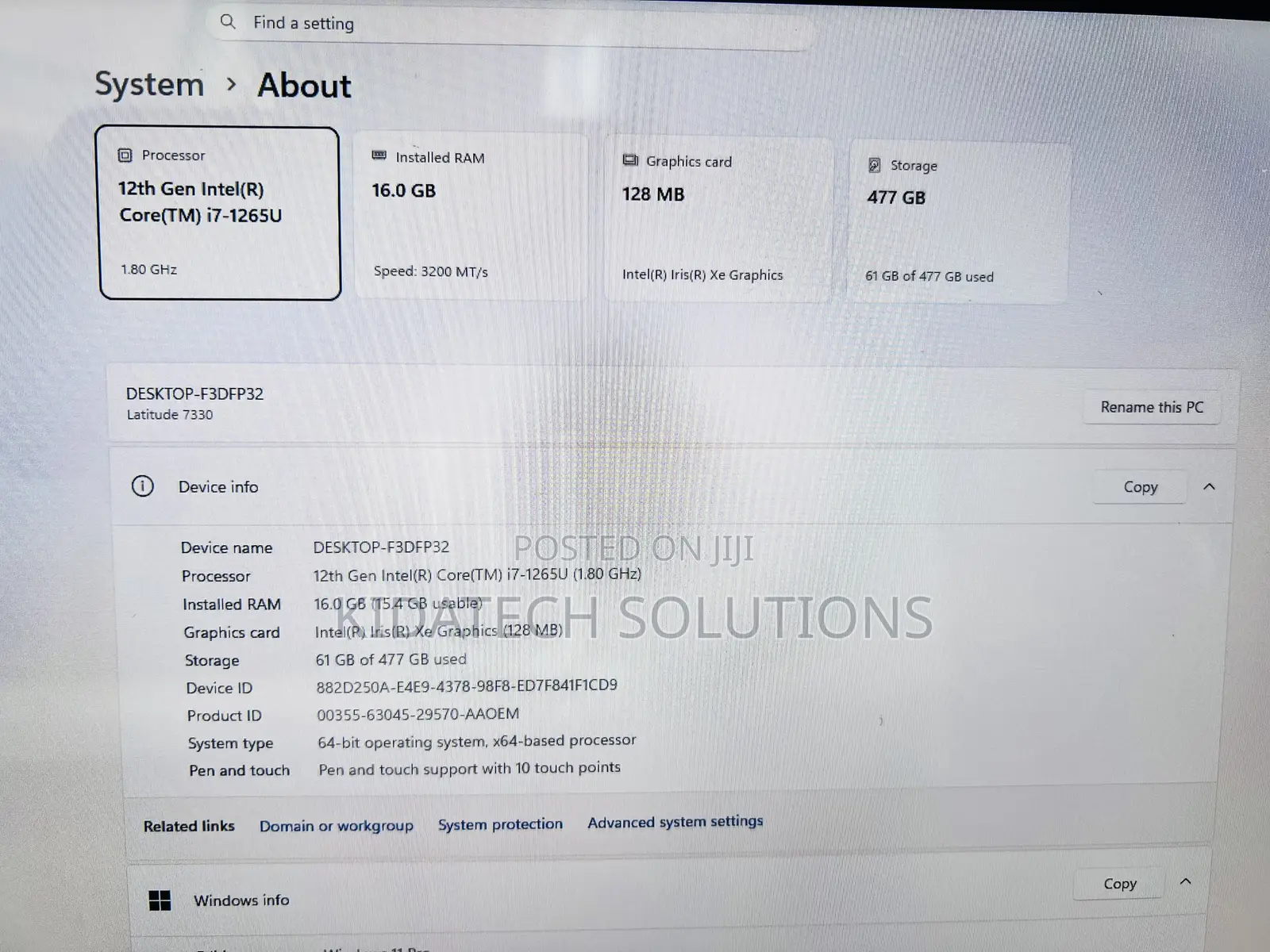 Laptop Dell Latitude 5330 16GB Intel Core i7 SSD 512GB
