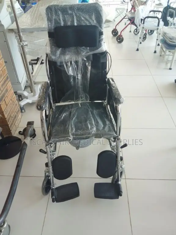 Full Back Support Mobile Commode Chair