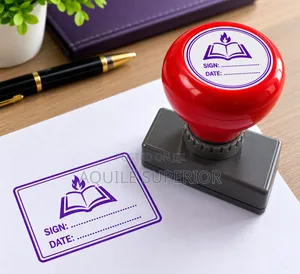 Purple Self-Inking Stamp – Rectangular Office & Business Stamp