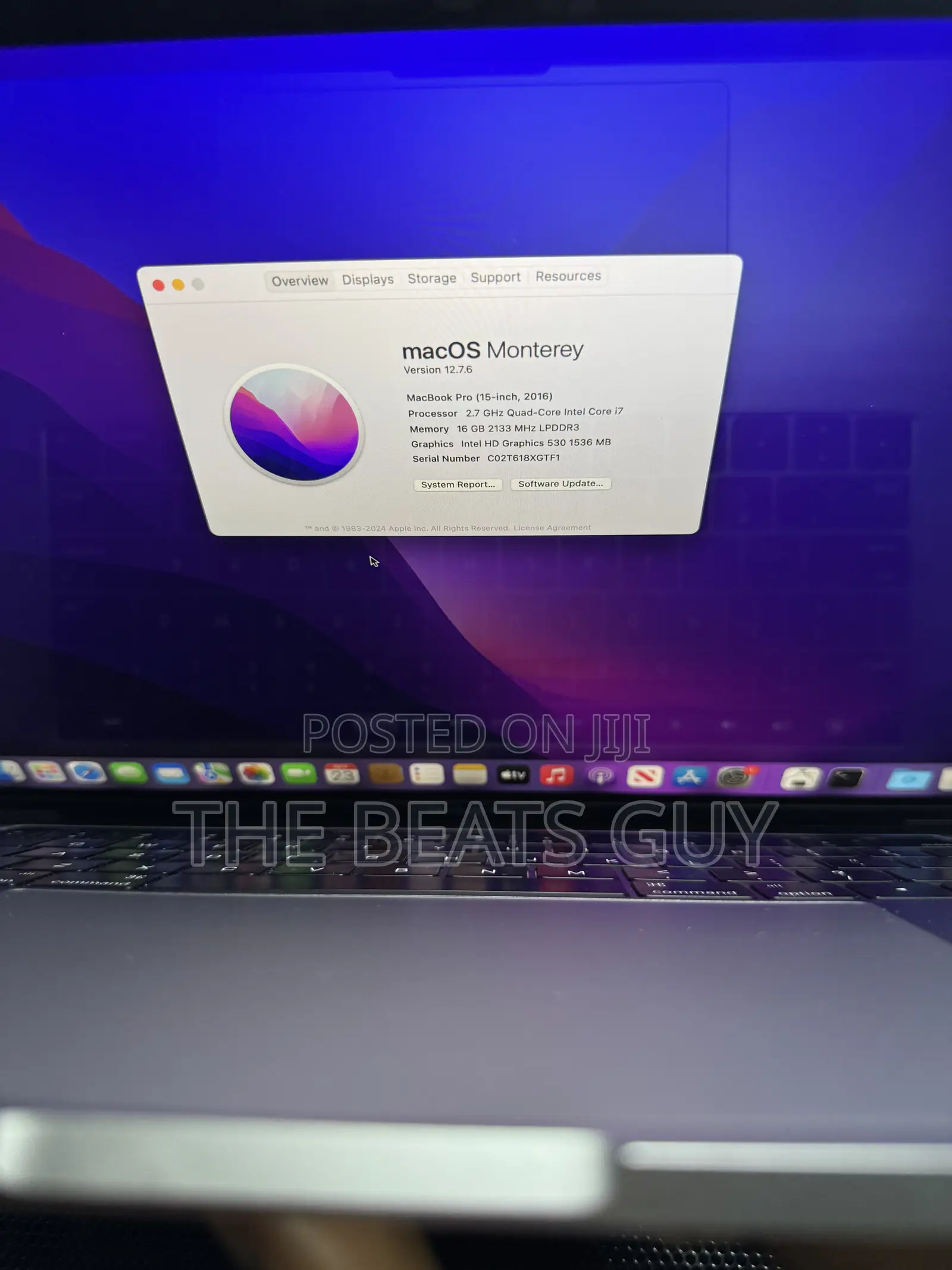 Laptop Apple MacBook Pro 2016 16GB Intel Core i7 SSD 512GB