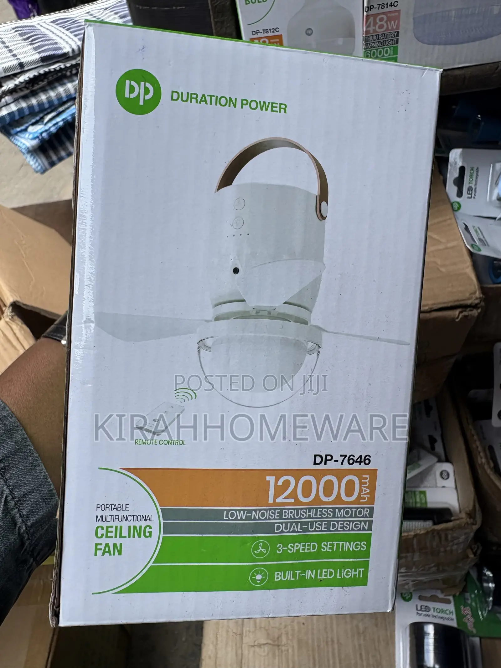 Dp Rechargeable Mini Ceiling Fan With Led