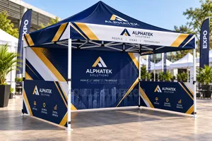 3x3m Custom Canopy Tent With 2 Half Sides for Events & Promotion