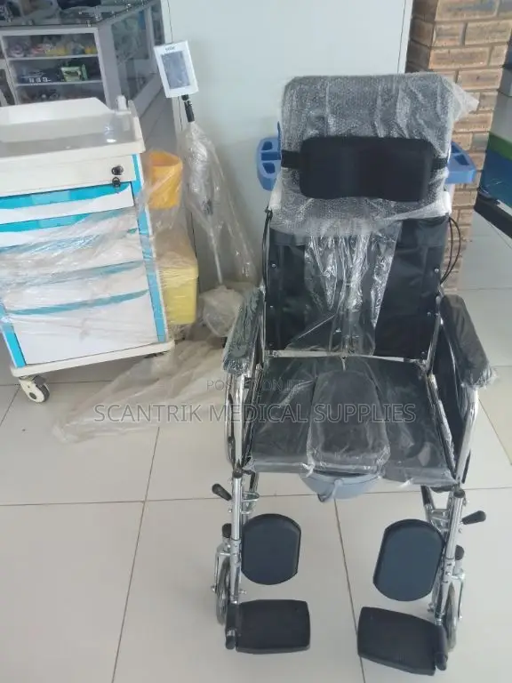 Hospital Commode Wheelchair With Full Back Support