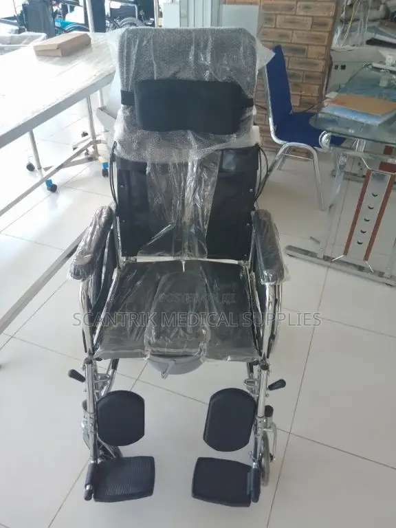 High Backrest Mobile Commode Wheelchair