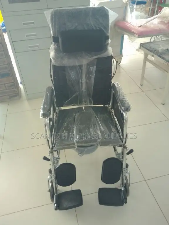 Supportive High Backrest Commode Chair for Hospitals