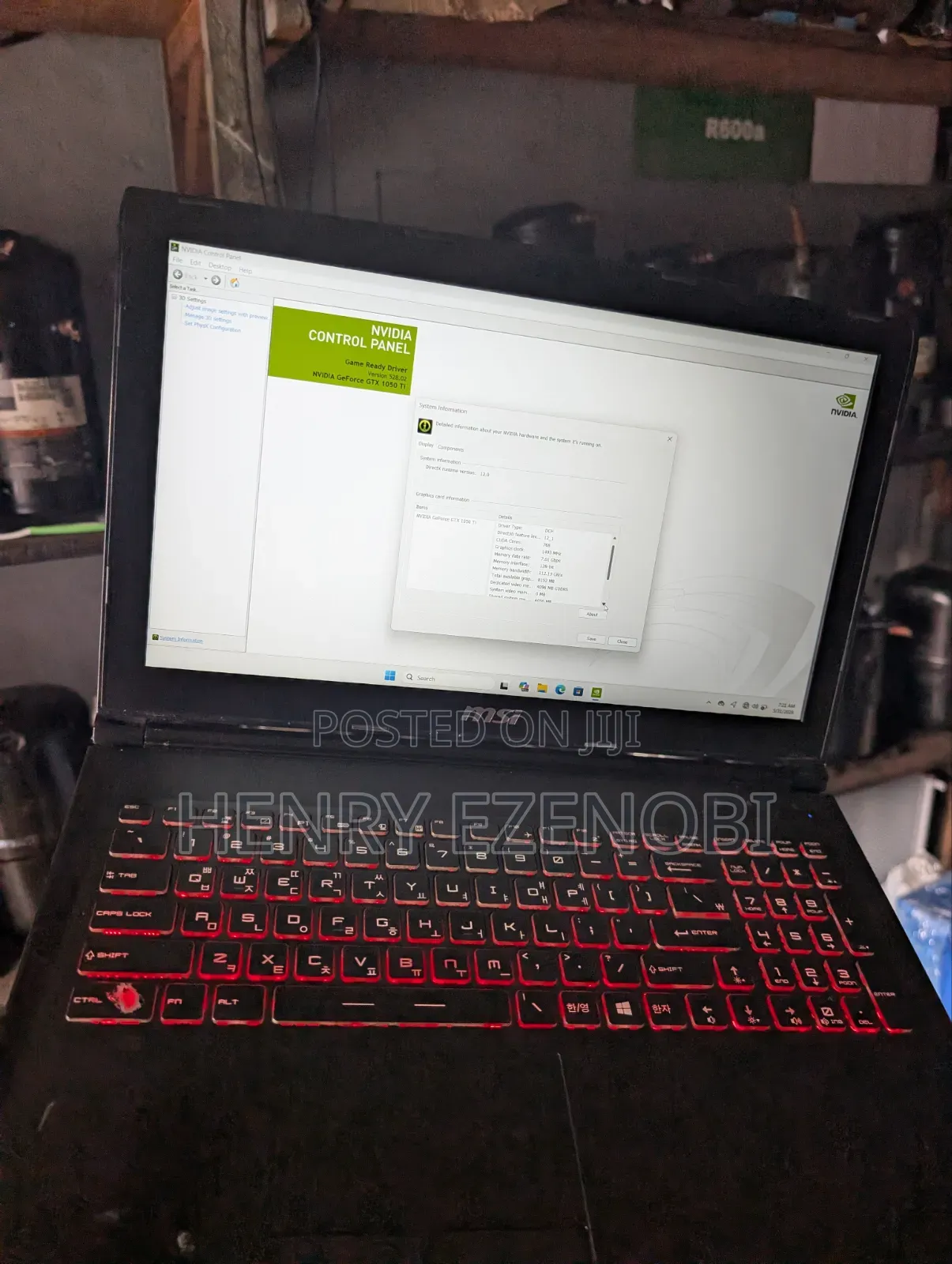 Laptop MSI GP62M 7REX 8GB Intel Core i7 HDD+SSD 256GB