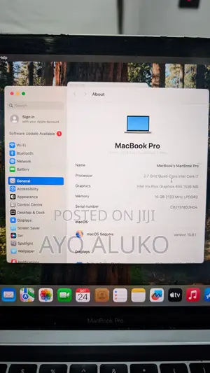 Laptop Apple MacBook 2018 16GB Intel Core Ultra 7 SSD 500GB