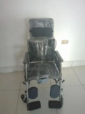 High Backrest Commode Wheelchair for Assisted Living