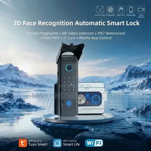 Tuya WiFi Waterproof 3D Face Door Lock With Double Fingerprint