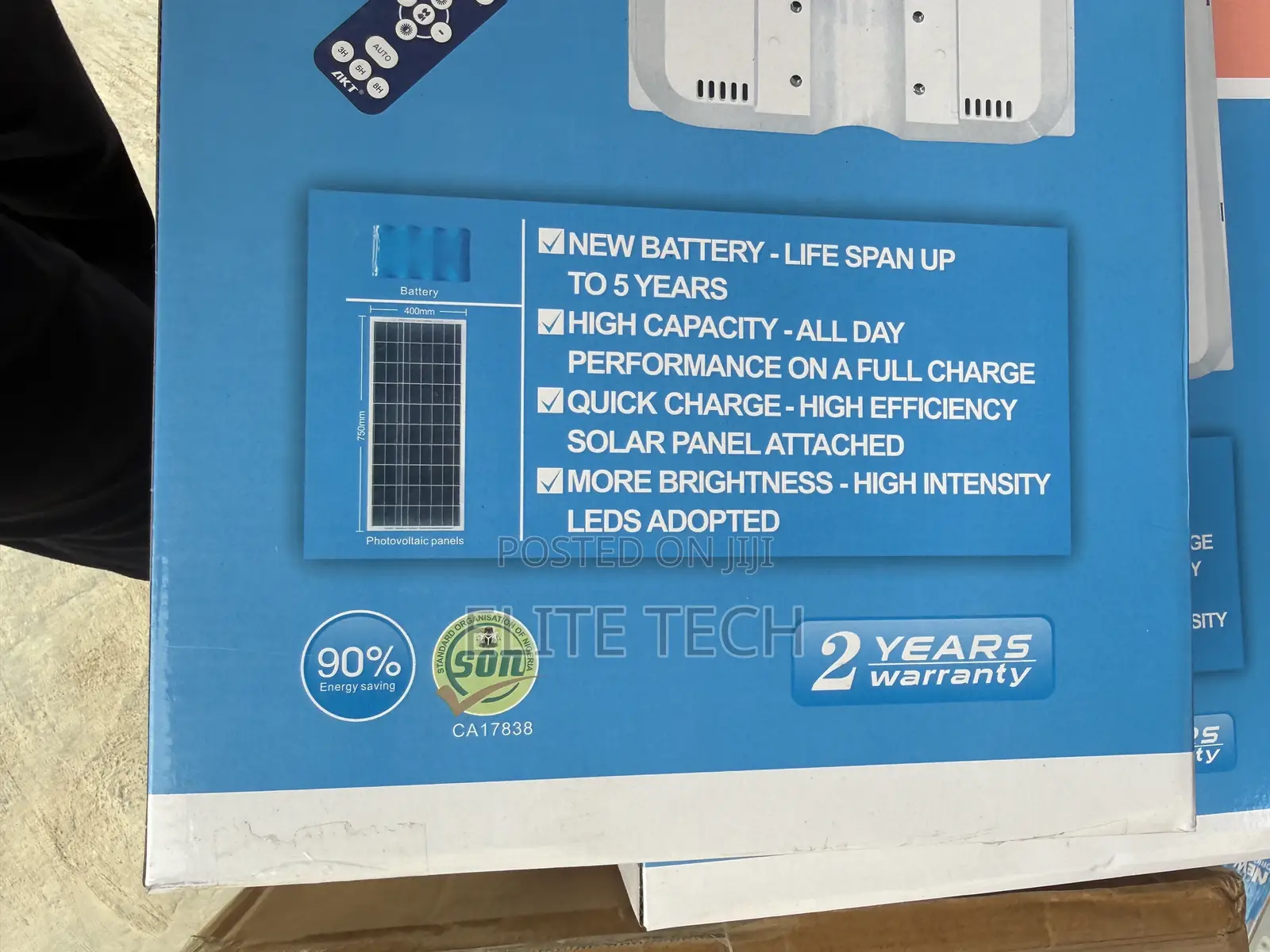 Original 150W AKT LED Solar Street Light With Sensor & Remote Control