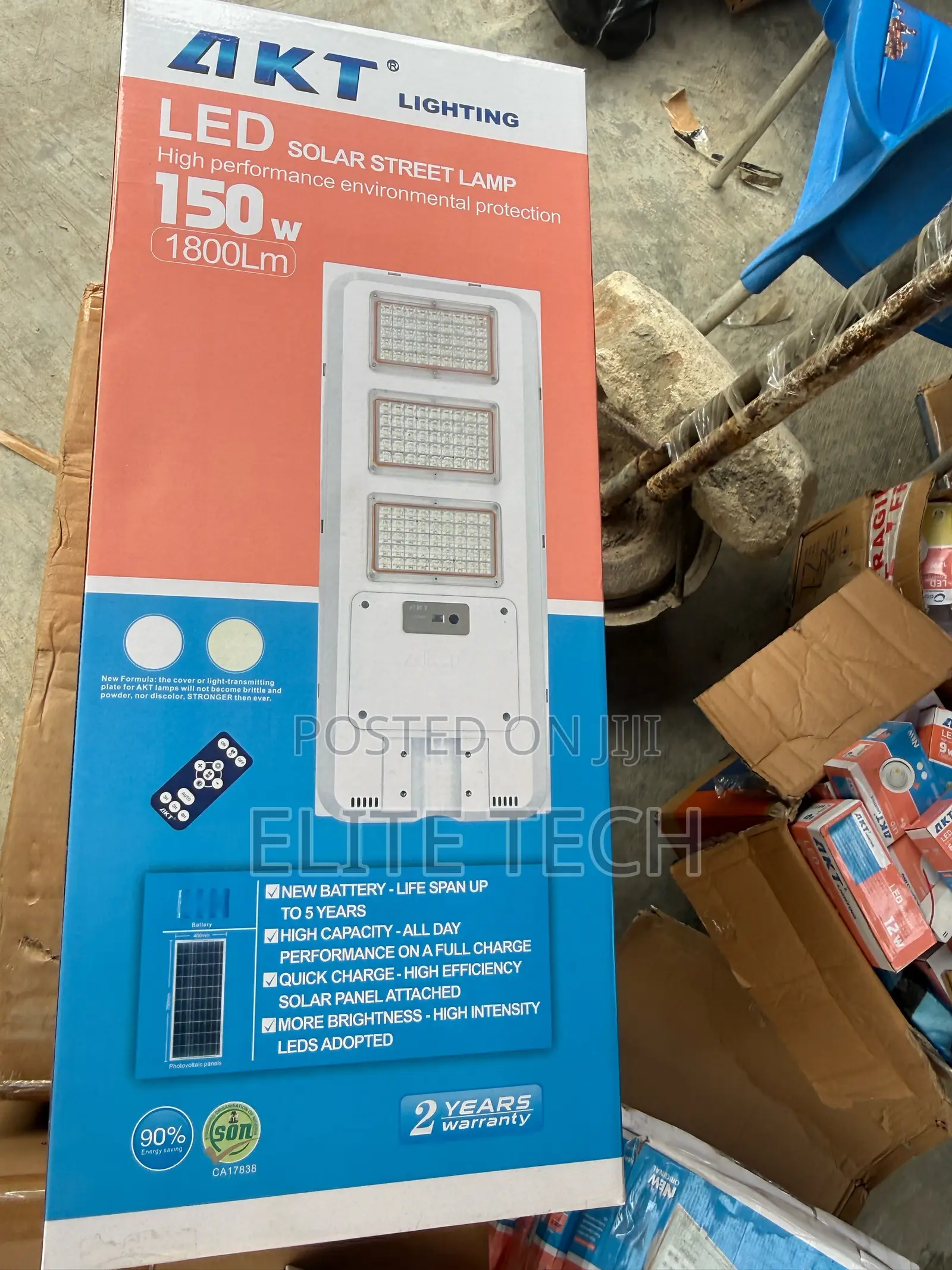 Original 150W AKT LED Solar Street Light With Sensor & Remote Control