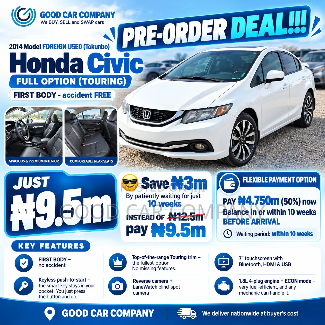 Honda Civic 2014 White