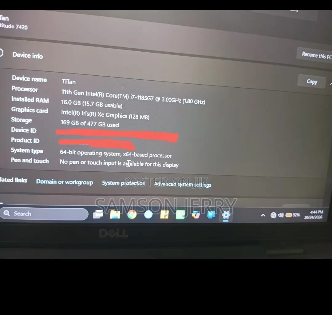 Laptop Dell Latitude 7420 16GB Intel Core i7 SSD 500GB