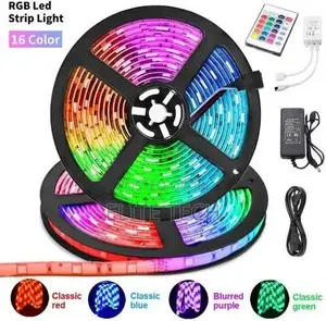 Multicolor RGB LED Strip Light Set (Complete Kit + Power Adapter)