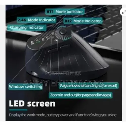 Jomaa Wireless Vertical Ergonomic Mouse – Rechargeable, Silent Click,