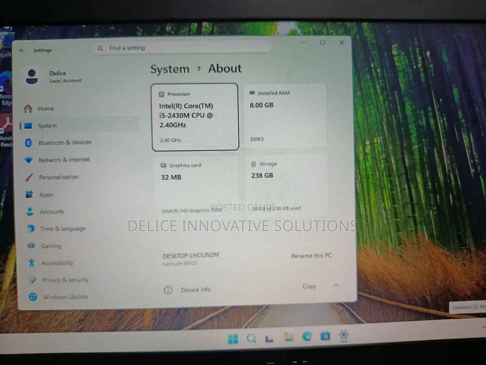 Laptop Dell Latitude E6420 8GB Intel Core i5 SSD 256GB