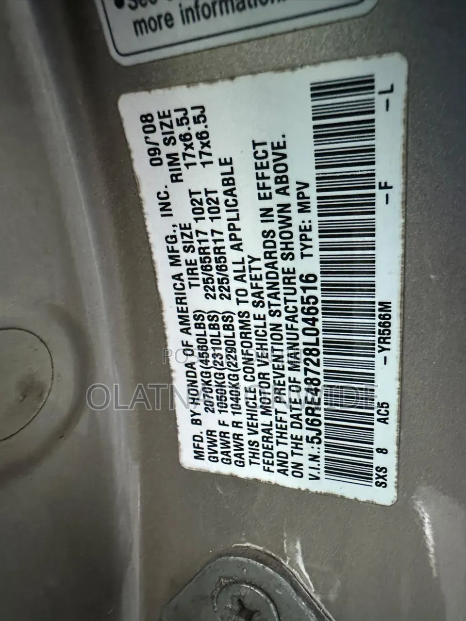 Honda CR-V 2009 Gold