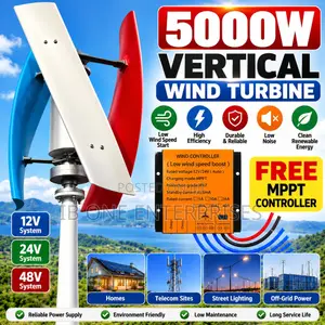 48V Vertical 5000W Wind Turbine