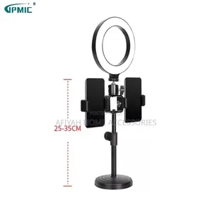 Gfmic Led Ring Light With Dual Phone Holder