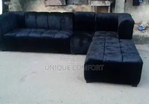 Brand New Modern Design Quality L Shape Padded Sofa With Throw Pillows