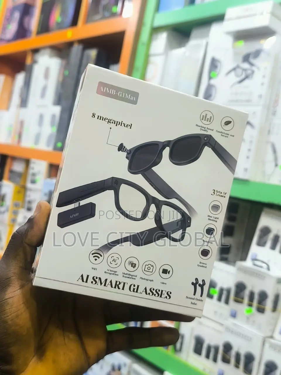G1 Max AI Smart Glasses 8MP 4K Camera, ChatGPT, Bluetooth, 3 Lenses
