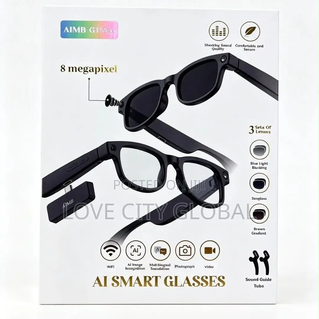 G1 Max AI Smart Glasses 8MP 4K Camera, ChatGPT, Bluetooth, 3 Lenses