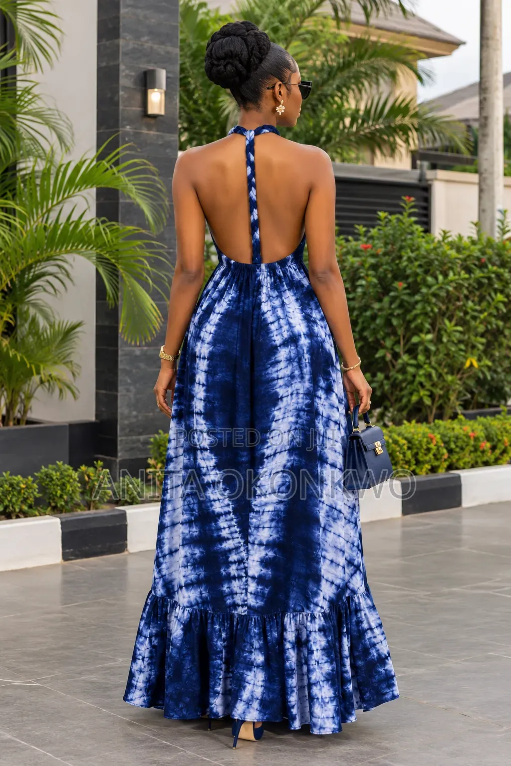 Adire Backless Dress