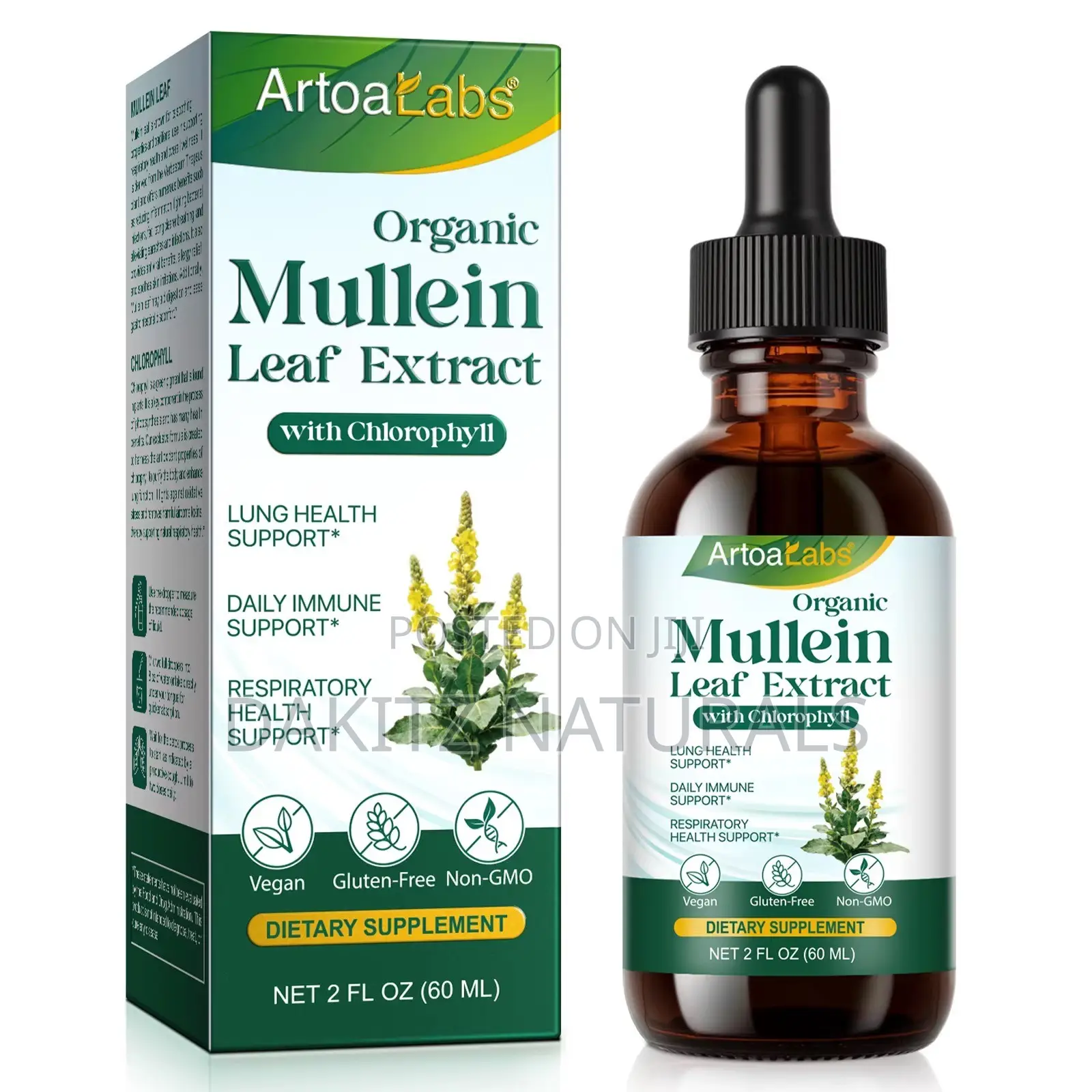 Orgsnic Mullein Leaf Extract With Chlorophyll