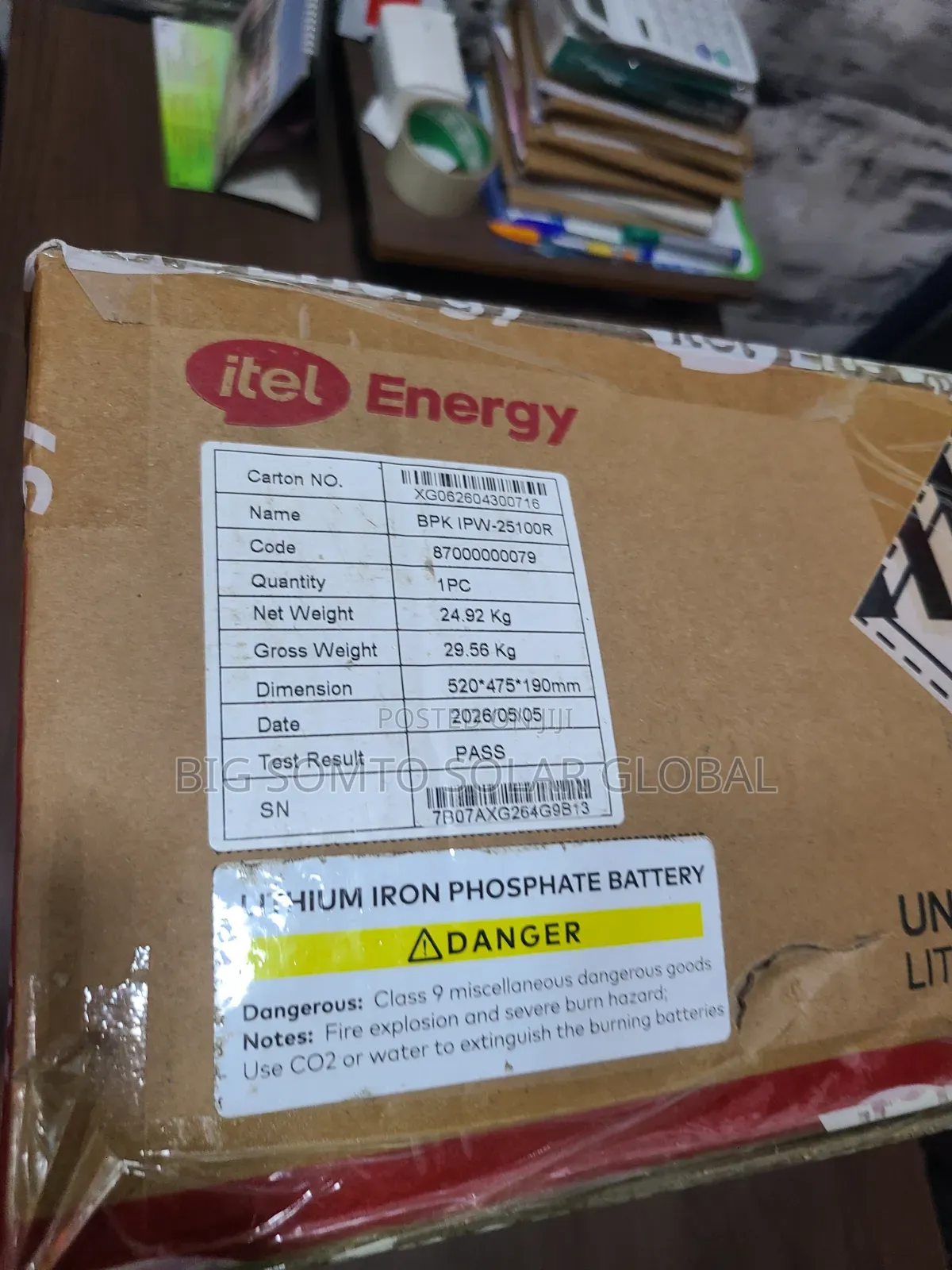 2.5kwh/24v Itel Lithium Battery