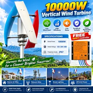 Get Smarter Energy Independence With 10,000W 48V Vertical Wind Turbine