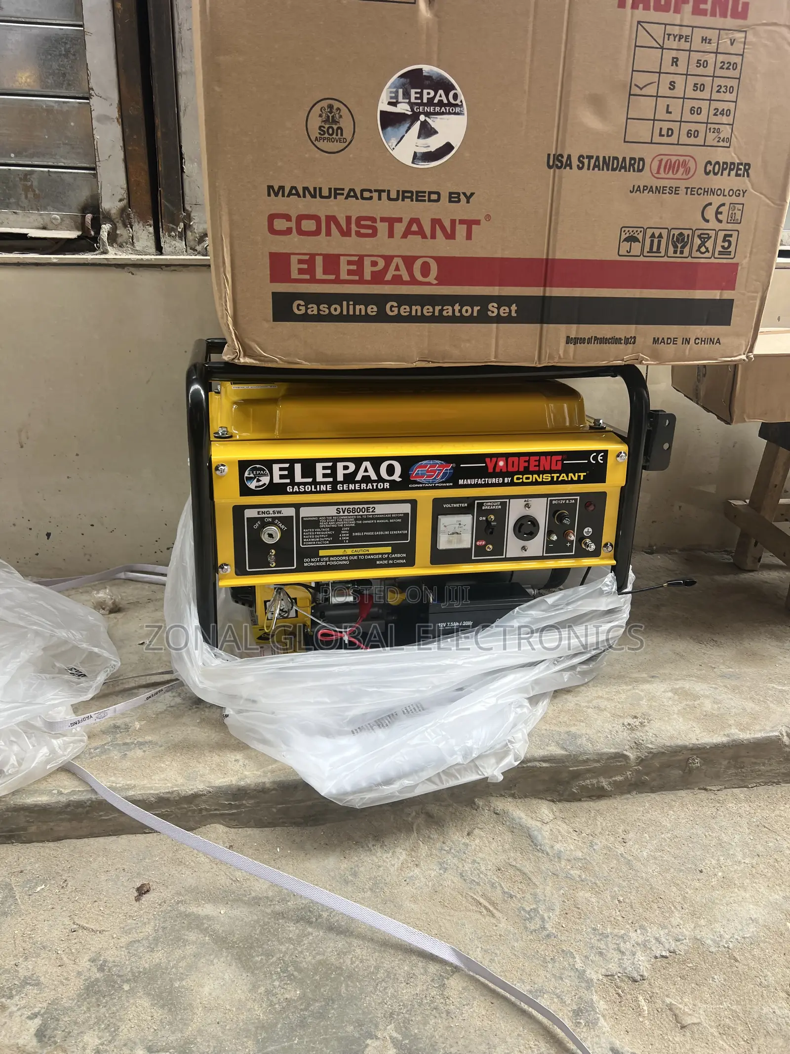 Original Elepaq Constant Generator 4.5kva Key Start 100% Copper Coil