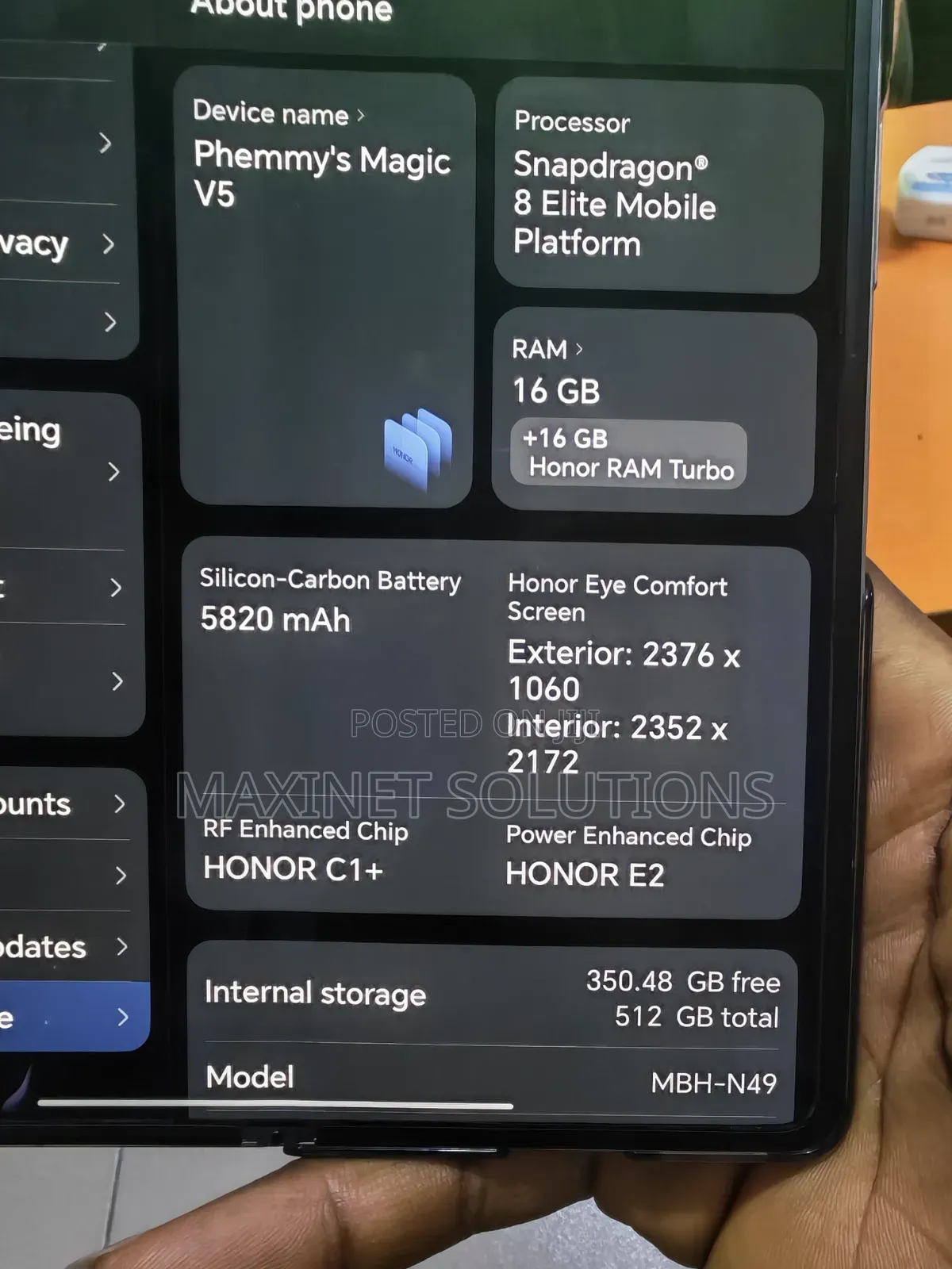 New Honor Magic V5 512 GB White