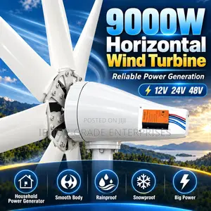 9000W 48V Horizontal Wind Turbine Clean Energy Solution for Homes