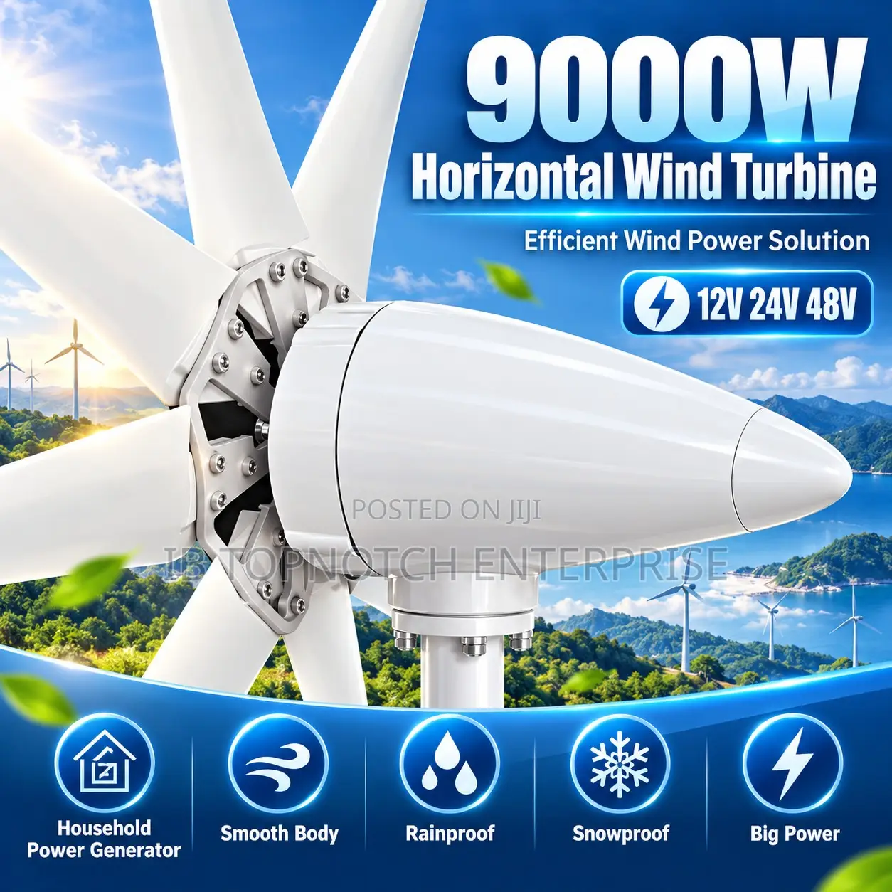 Bring Renewable Energy Home With 9000w 48v Horizontal Wind Turbine